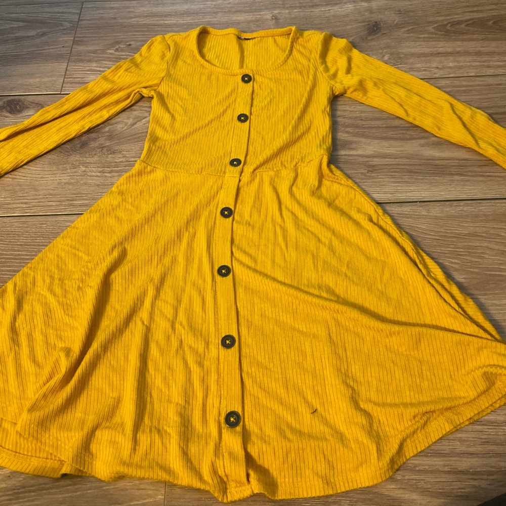 Yellow long sleeve dress